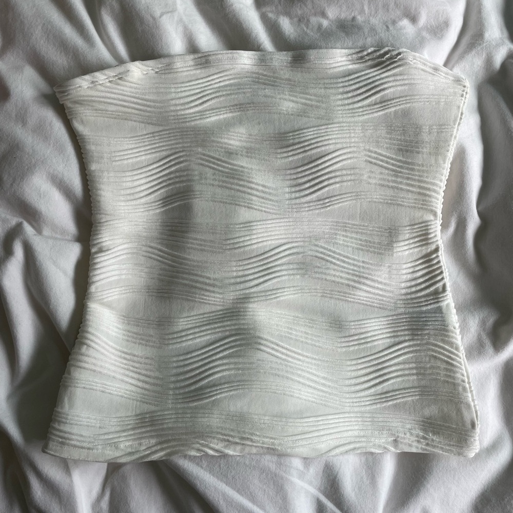 White strapless top Y2k